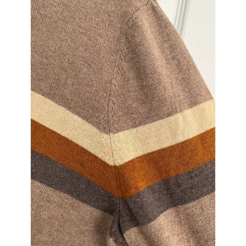 Faherty Horizon Surf Sweater Women NWOT Fireside Brown Stripe Cotton Cashmere XL - Picture 12 of 16